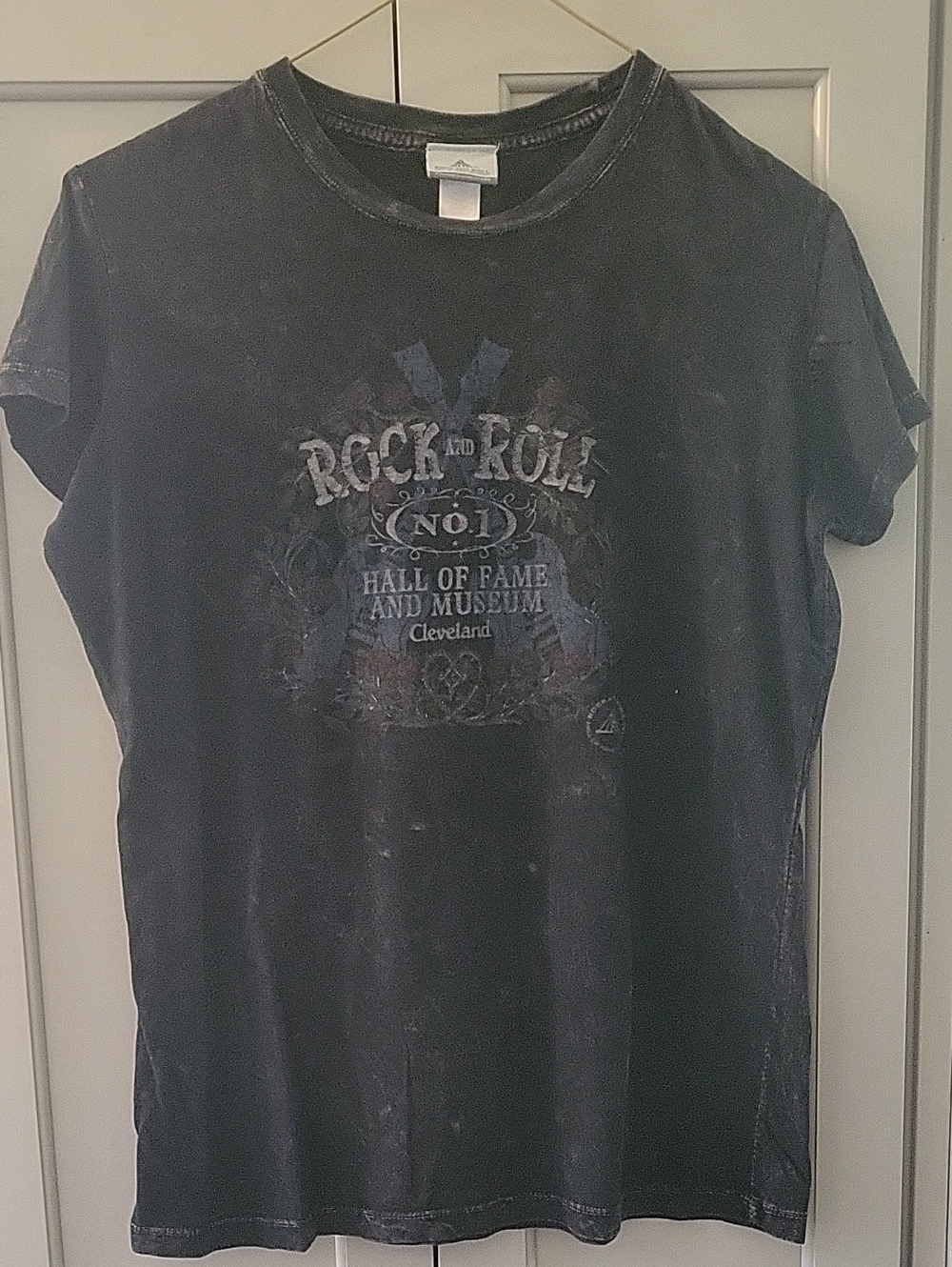 Vintage Style Women's Black Rock and Roll Hall of Fame Graphic Tee